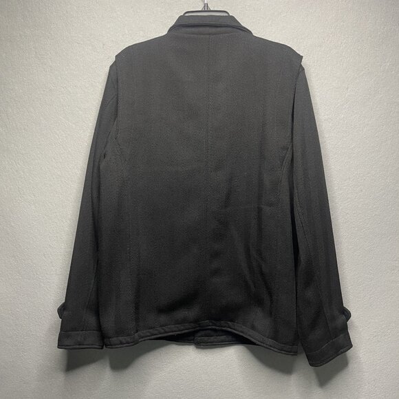 Kr3w Jacket Mens Large Black Military Full Zip Button Up Lined Field Pea Coat - Picture 7 of 10